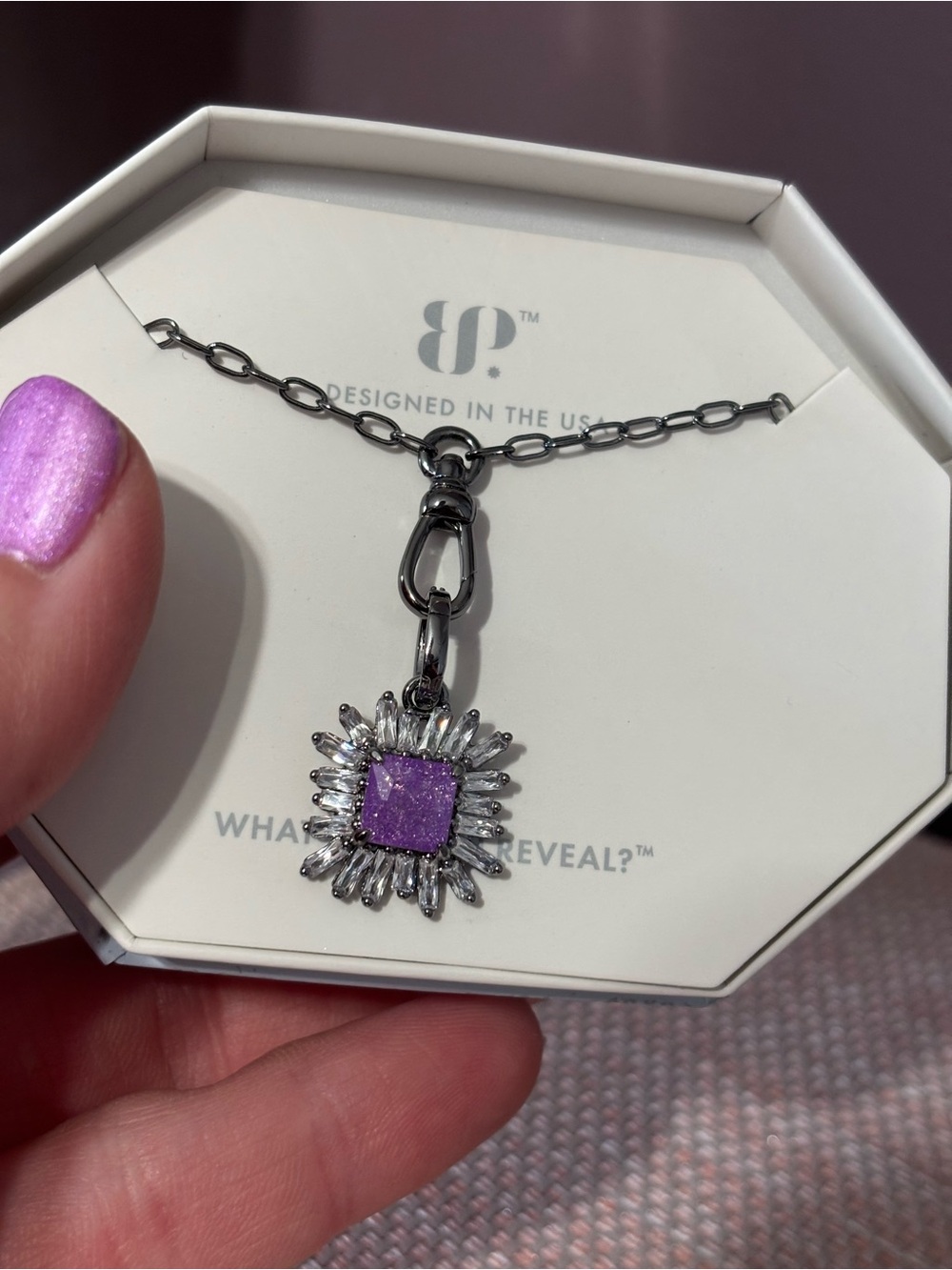 Purple Iris Ice Crystal Necklace